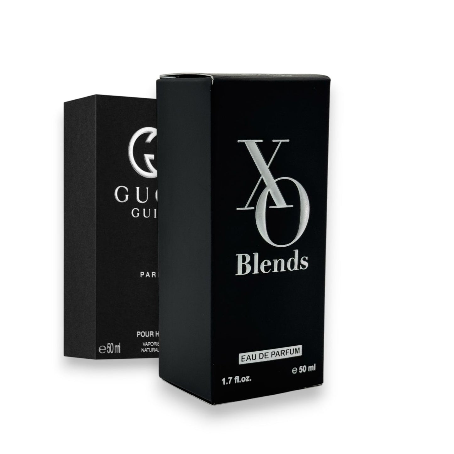 XO Blends perfume inspired by Gucci Guilty in elegant luxury packaging for men